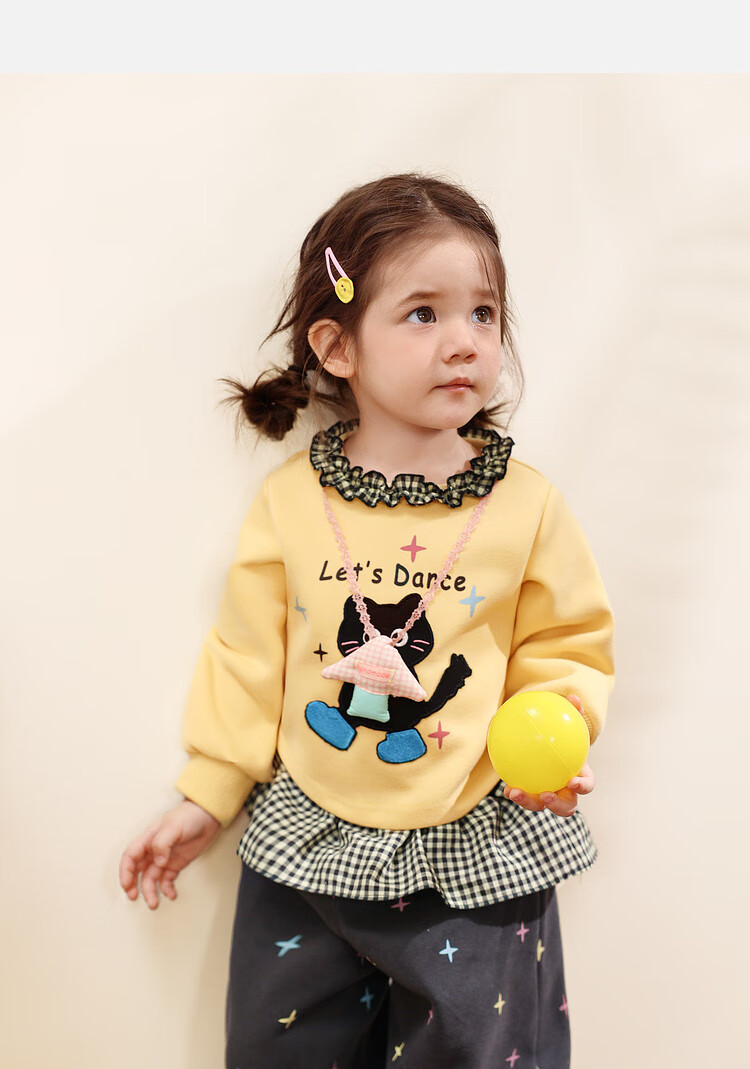 LUSON Little O Dad Baby Girl Sweatshirt Autumn Outfit 2025 New Cartoon Long Sleeve Baby Clothes 12