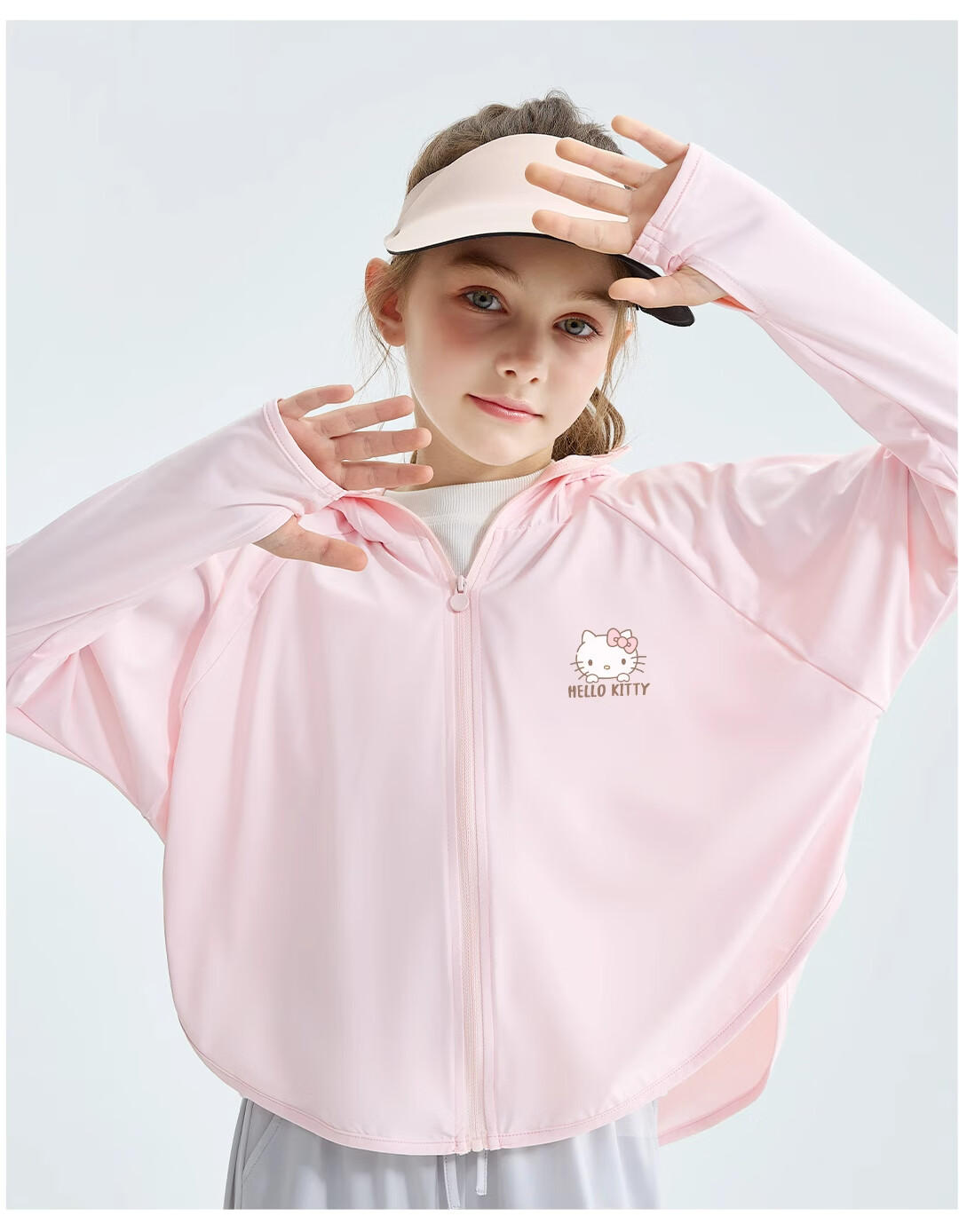 Hello Kitty Girls' Summer Quick-Dry Cooling Sun Protection Jacket Casual Versatile Kids' Sunproof Coat 10