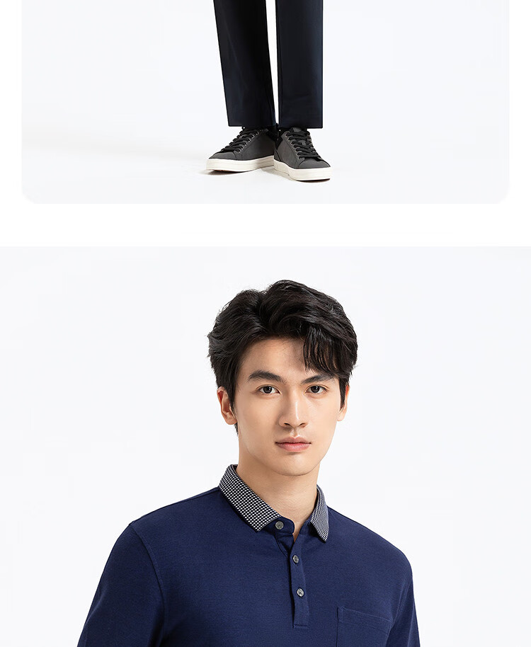 Langdeng Men's Long Sleeve Polo Shirt Langdeng Spring Autumn New Business Casual Modal Blend Polo Shirt Middle-aged Dad Style 5