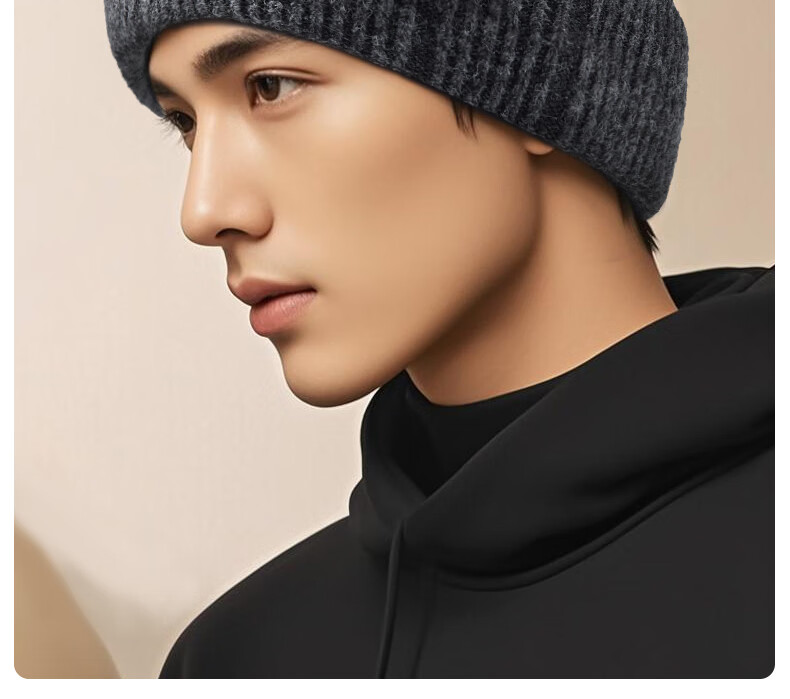 Red Dragonfly Men's Winter Knitted Warm Wool Blend Beanie Hat Windproof Cold-Resistant Fleece-Lined Cap 4