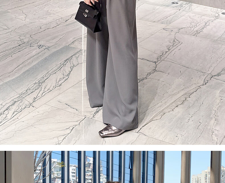 MEIYANG Misty Rose Casual Pants, UPF50+ Toray Sun Protection Wide-Leg Pants, Gray (Regular Version), XL 24