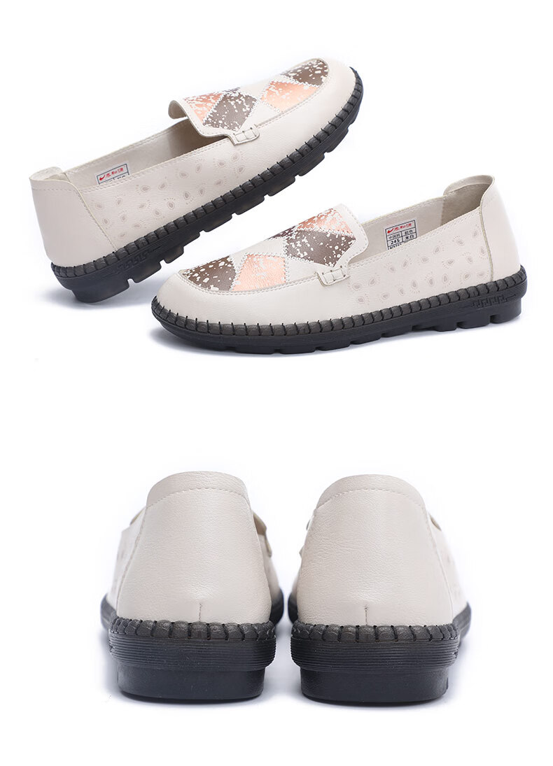 TAIHEYUAN Spring Summer Women's Slip-On Breathable Non-Slip Soft Sole Comfortable Loafers for Middle-Aged and Elderly Moms 20