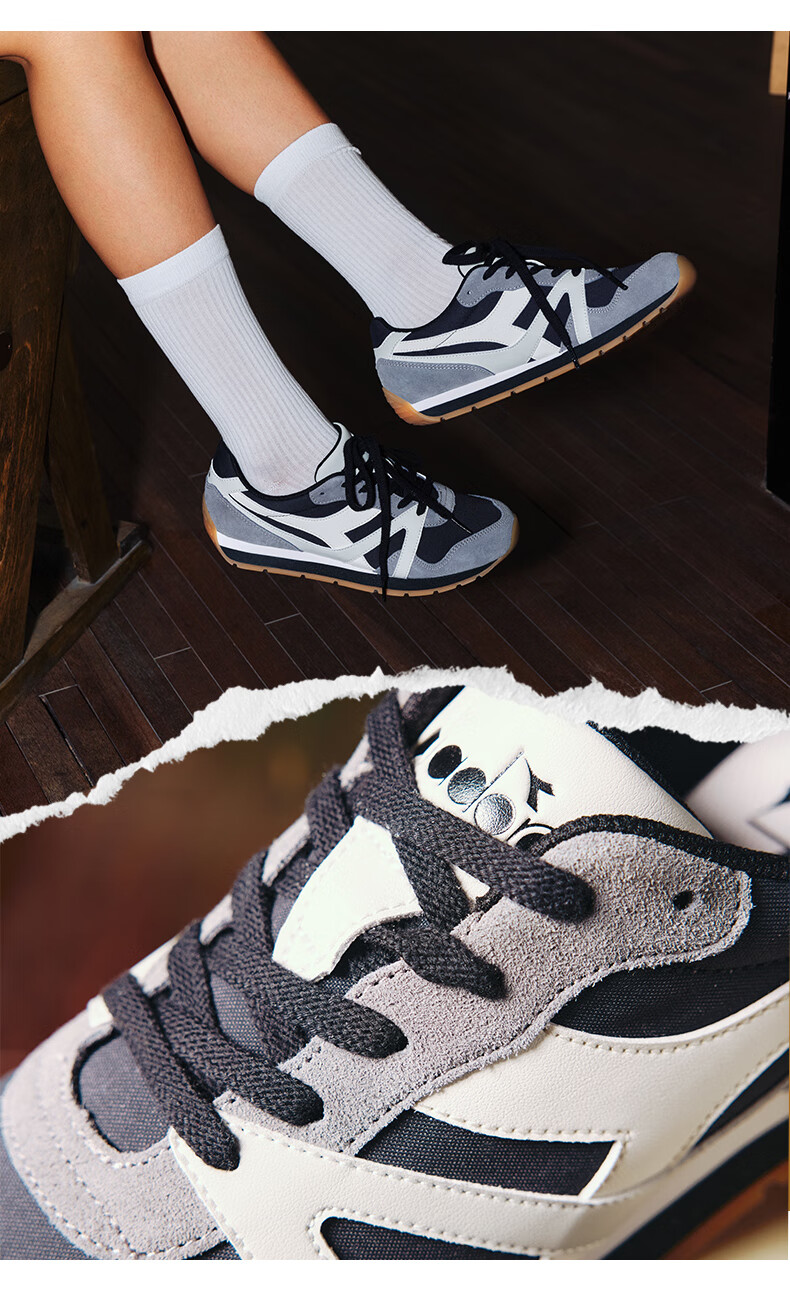 Diadora Unisex Casual Runmover Synth Sneakers Rock Ridge Gray/Obsidian Black/Snow White Size 42.5 Runs Small, Recommend Half Size Up 6