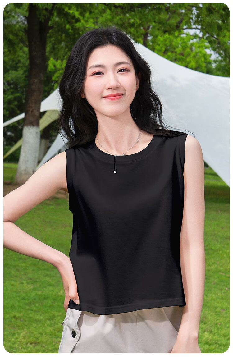Baleno Women's Pure Cotton Sleeveless Vest Summer Outerwear 2026 New Loose Casual Basic Tank Top 10