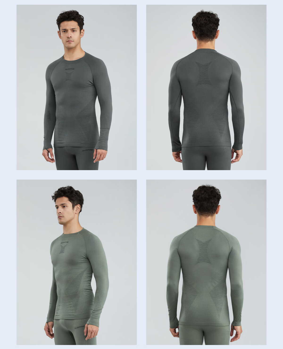 SURPINE Lingfeng Series Merino Wool Quick-Dry Sweat-Wicking Thermal Men's Outdoor Hiking Shirt Machine Washable 4