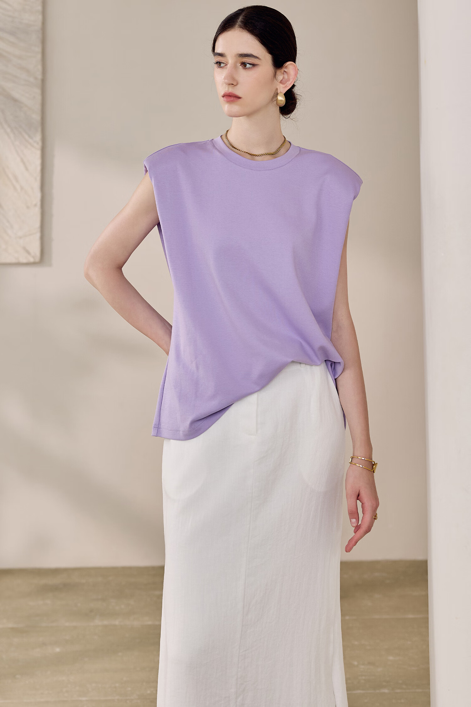ROEYSHOUSE Women's Casual Sleeveless Cotton T-Shirt Summer Loose Fit Round Neck Top 12330 Rose Red L 15