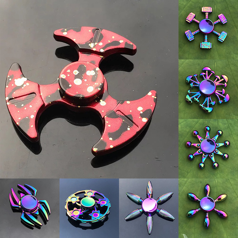 手上玩具指尖陀螺金属合金钢铁手指陀螺男女孩儿童学生手上转炫彩色