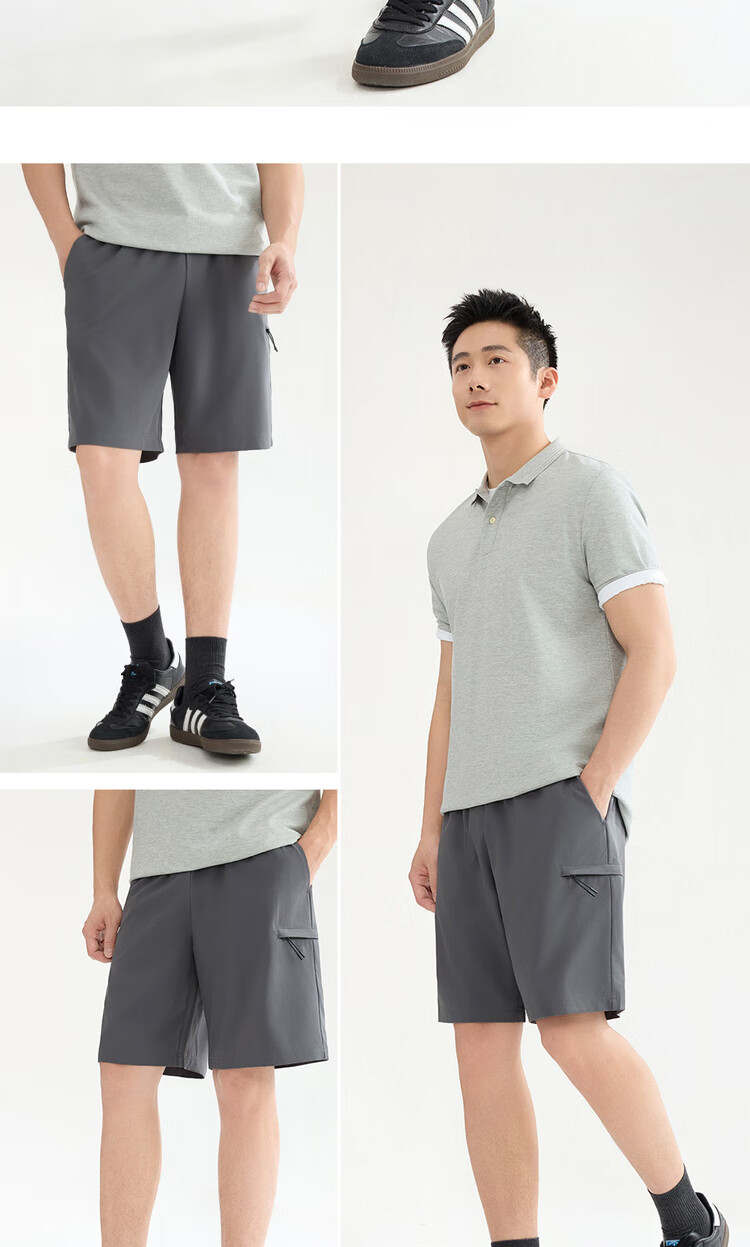Giordano Casual Shorts for Men, Summer Four-Way Stretch Cargo Pants, Elastic Waistband, Lightweight Athletic Shorts for Men, 13105223 14