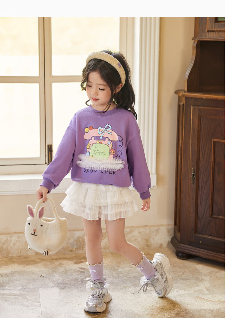 LUSON Little O Baby Okids Children's Clothing, Baby Sweatshirt, Three-Dimensional Fun And Dynamic, 2025 Autumn New Style, Girls' Round Neck Top 20