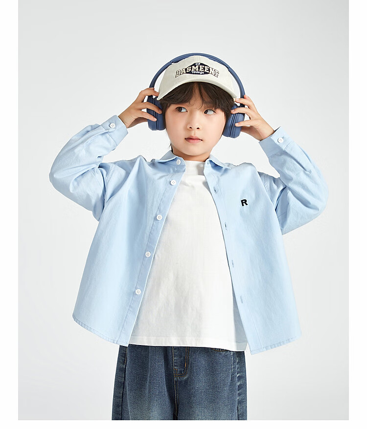Duoduojia Boys' Shirt, Spring And Autumn 2026 Style, Versatile Casual Children's Breathable Long-Sleeve Shirt, Simple Korean-Style Blouse for Older Kids 2