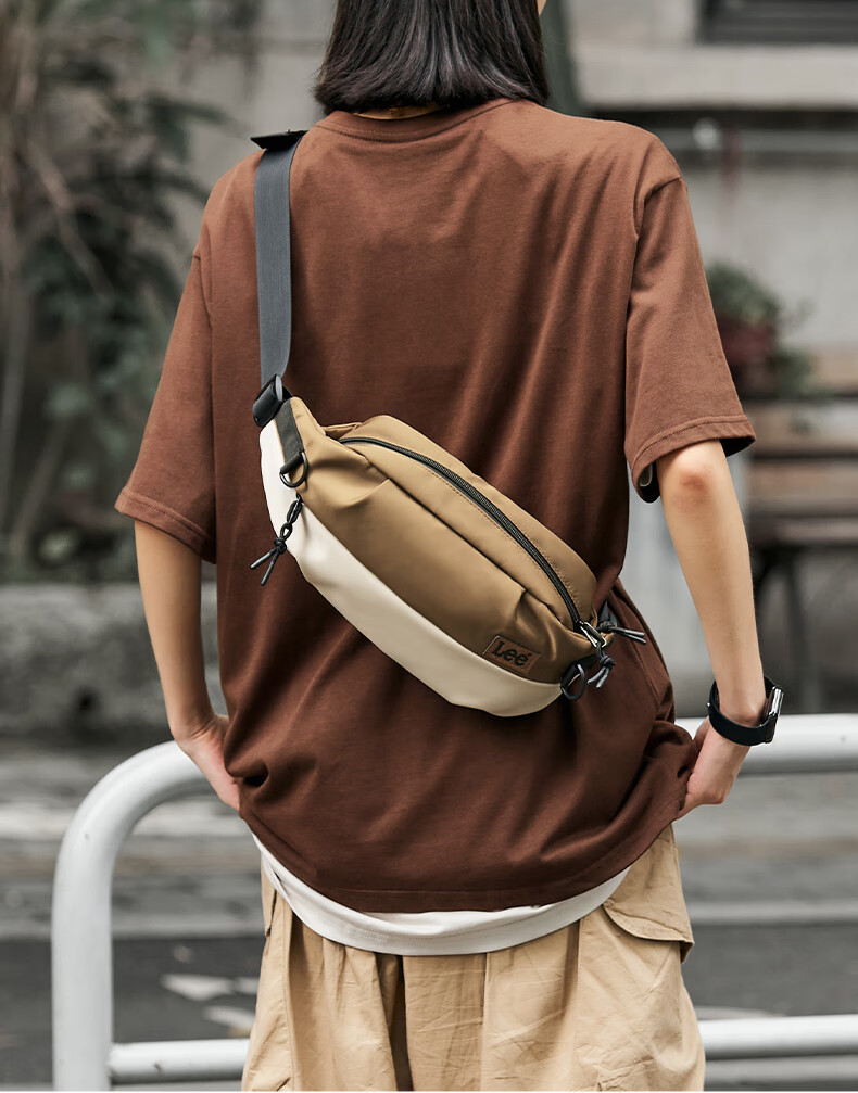 Lee Lightweight Crossbody Bag for Women, Daily Commute Cycling Shoulder Bag, Outdoor Casual Sports Chest Bag, Apricot Coffee Color 2