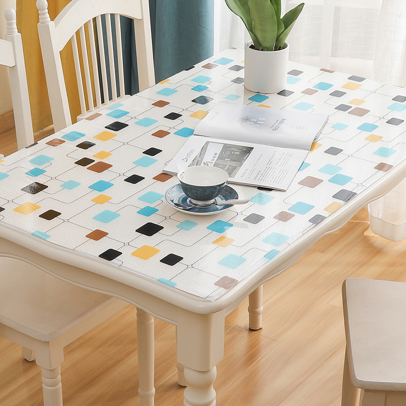 热天用的餐桌垫子pvc防水防油免洗防烫加厚塑料软玻璃桌布长方形茶几