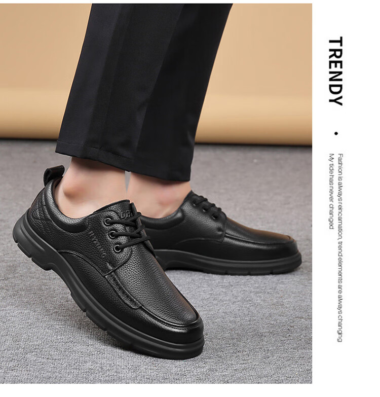 Hengyuanxiang Men's Slip-On Business Casual Lace-Up Breathable Driving Loafers J7275 Black 39 8