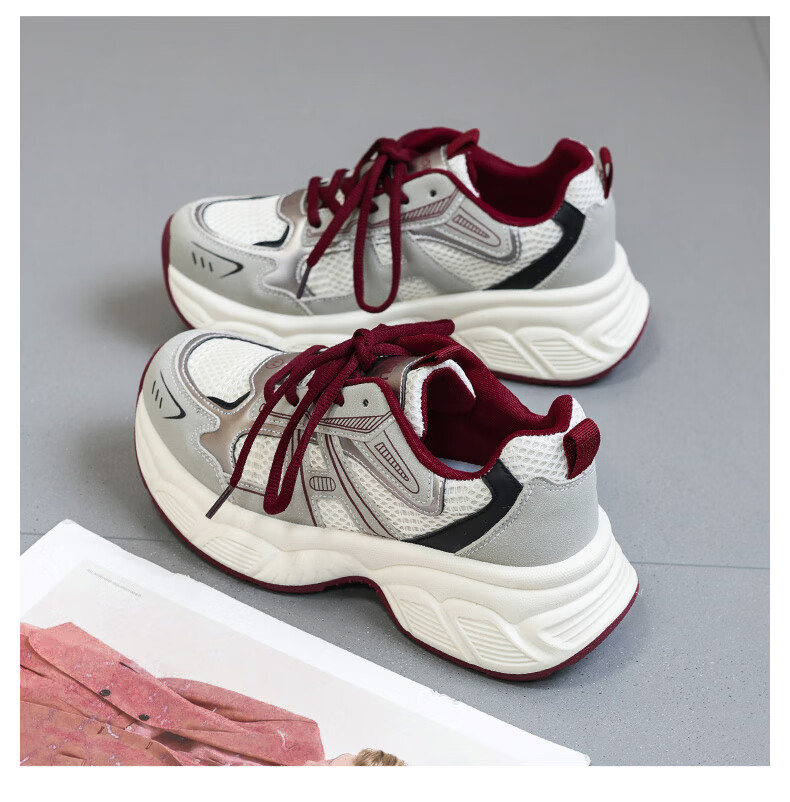 Global Casual 2024 New Mesh Dad Shoes for Women Korean Style Popular Student Shoes Fashionable Versatile Thick-soled Sneakers 19