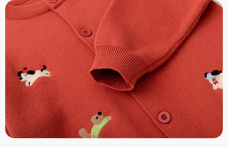 Dudu Baby Cotton Sweater Cardigan Spring Children's Cartoon Jacket Kids Girls Boys Top Floral Pattern Size 80 34