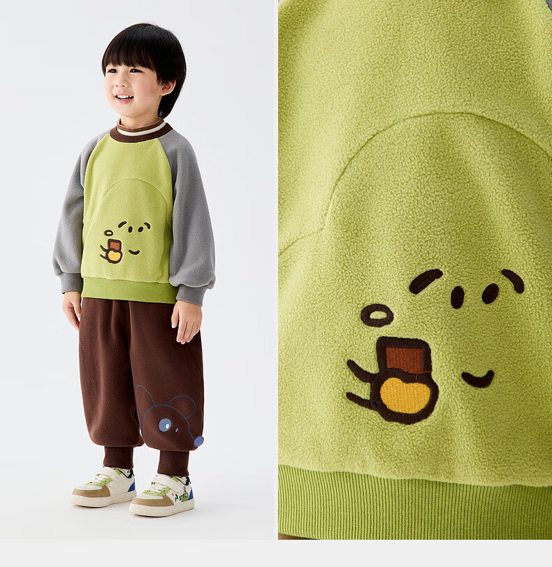 M.Latin Children's Sweatshirt, Winter 2025 New Style, Girls' Toddler Fleece Semi-Turtleneck, Contrasting Color Round Neck Sweatshirt 13