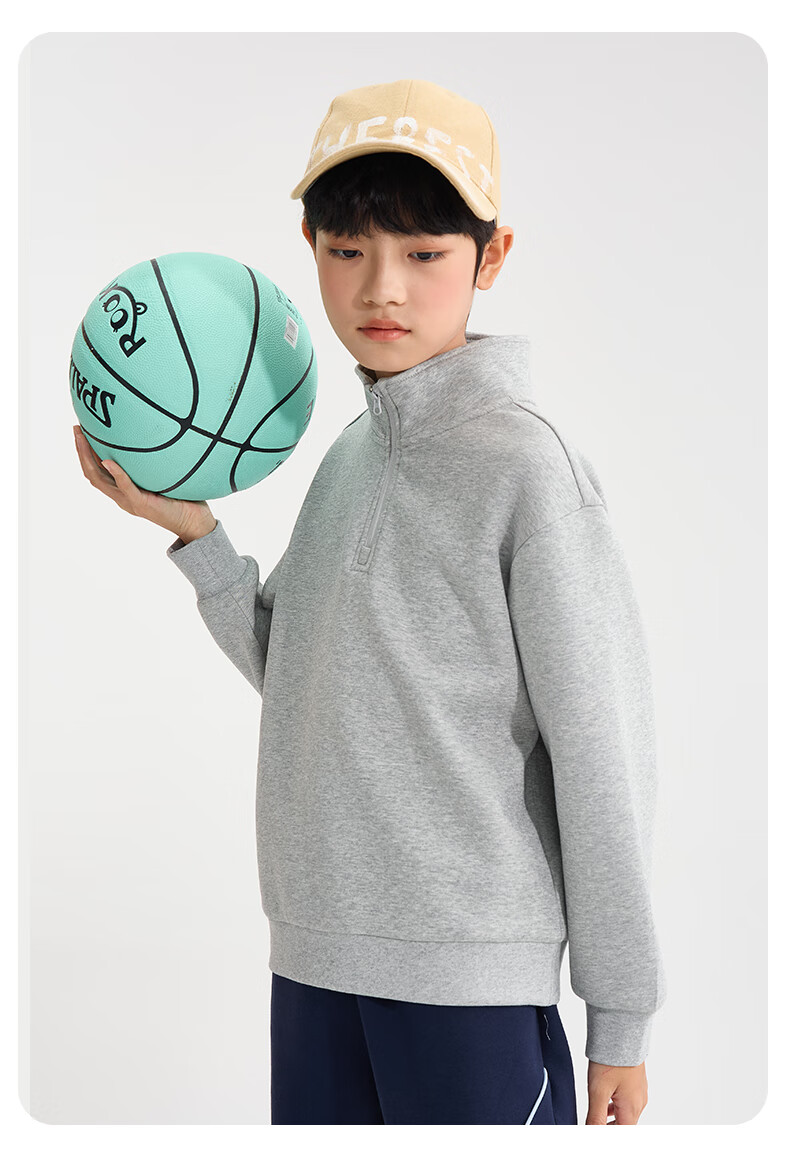 Jeanswest Boys' Hoodie Spring and Autumn 2026 New Children's Half-Zip Jacket Kids' Sportswear for Older Children 10