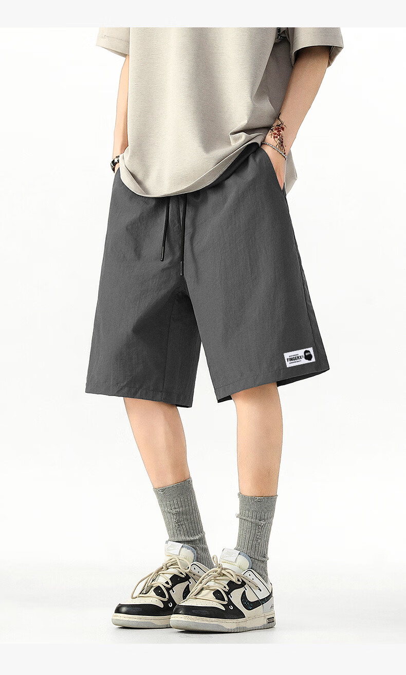 Fingercroxx IT Men's Shorts 2026 Summer New Mountain Sports Breathable Loose Casual Five-Point Pants Black XL 15