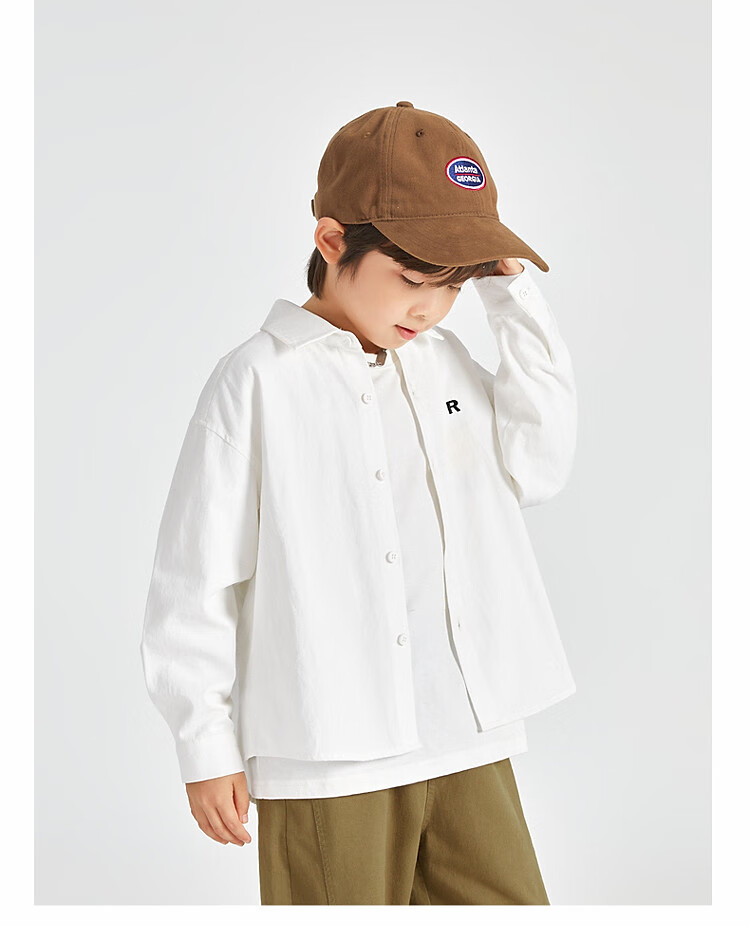Duoduojia Boys' Shirt, Spring And Autumn 2026 Style, Versatile Casual Children's Breathable Long-Sleeve Shirt, Simple Korean-Style Blouse for Older Kids 28