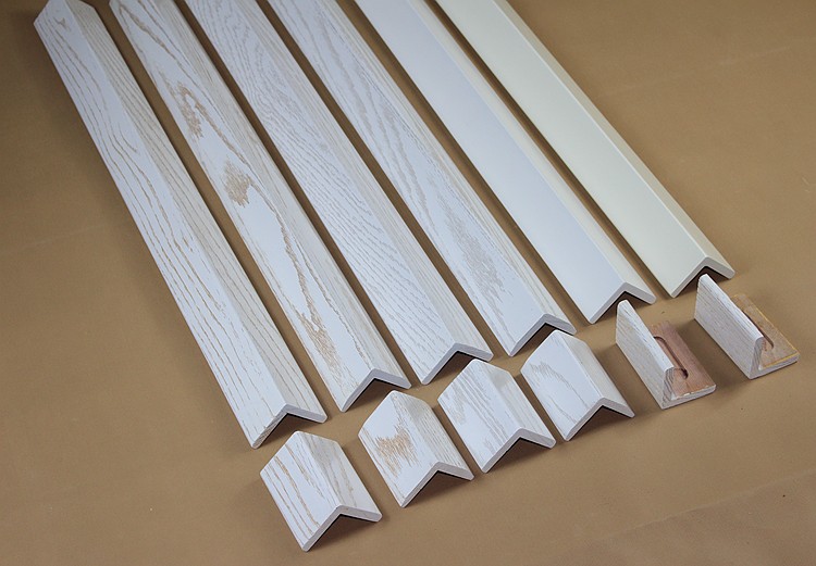 定制纯实木护角红橡木开放漆护墙角白擦金白擦银护角条阳角保护条hw