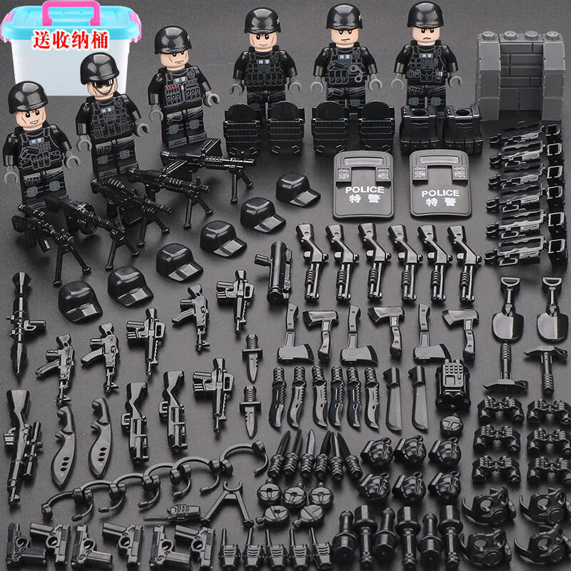 乐高lego军事防爆特警人仔警察特种兵拼装积木小人男孩子儿童益·智