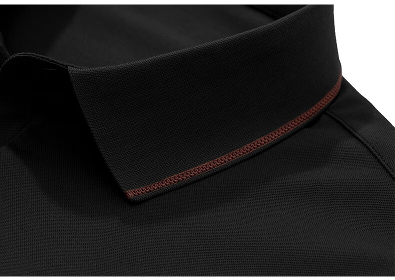 Mr. Bu Patented Collar Contrast Color Three-Button Polo Shell Button Breathable Short Sleeve T-Shirt Saddle Brown XL (180) 15