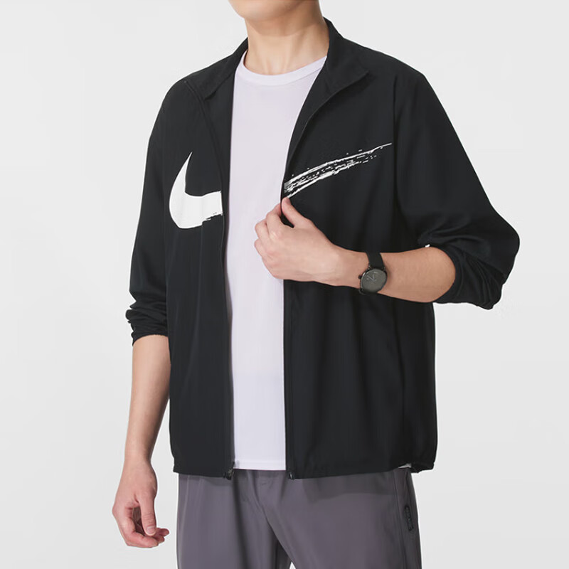 NIKE Men's Woven Jacket, Trendy And Fashionable, Comfortable And Versatile, HV0395-010 Black And White, Size M 3