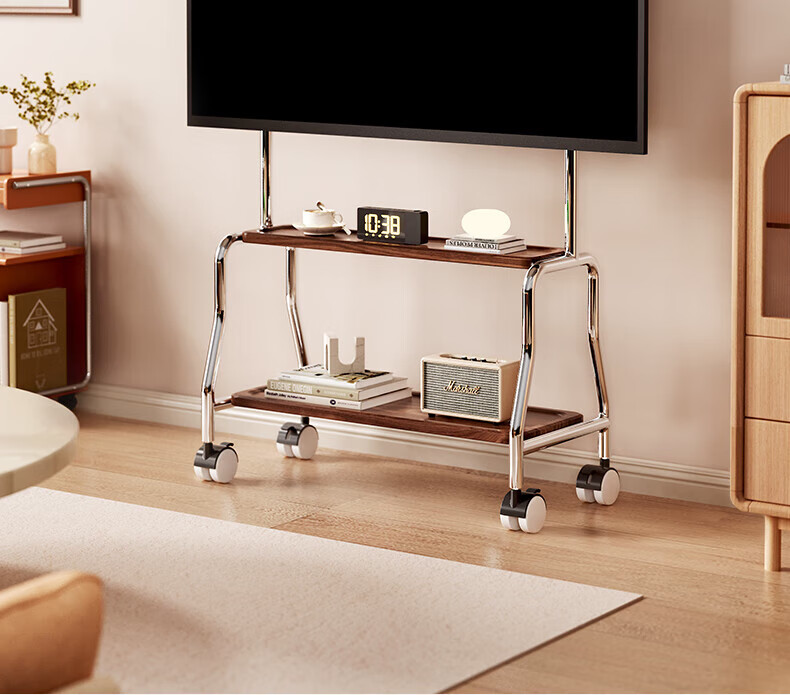Kaiqi 32-75 Inch Mobile Stainless Steel TV Stand Art Floor Mount for Hisense TCL Thunderbird Huawei Smart Screen Xiaomi and More 6