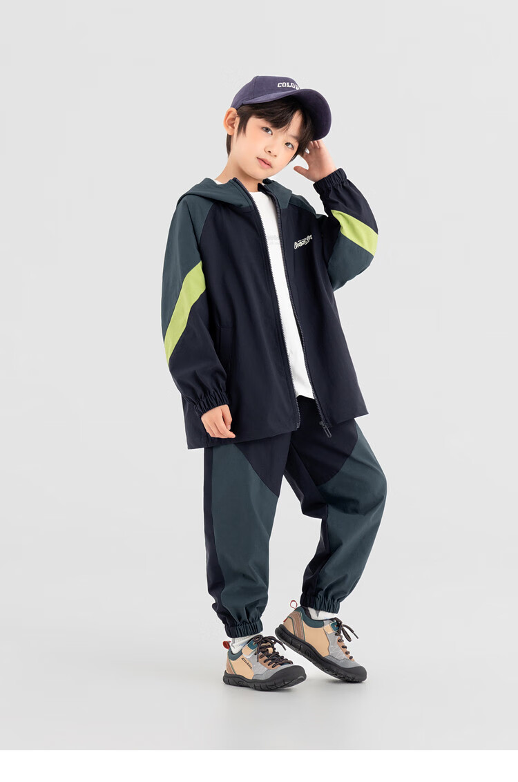 Duoduo Boys' Autumn Colorblock Fashion Outdoor Sports Trendy Jacket and Pants Set for Older Kids 12