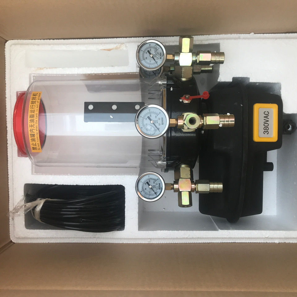 混凝土搅拌站电动黄油泵润滑泵380v4升全自动油脂泵注油器砼泵车4出口