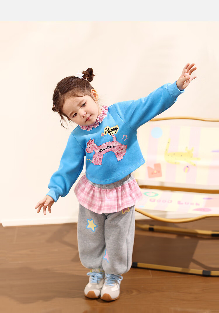 LUSON Little O Dad Baby Girl Sweatshirt Autumn Outfit 2025 New Cartoon Long Sleeve Baby Clothes 27