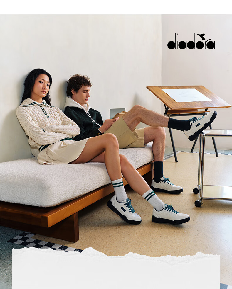 Diadora Men's And Women's Casual Shoes Action Racer, Agate White/ebony Gray/black, Size 37 3