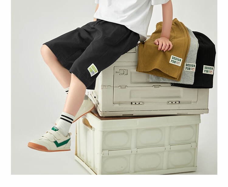 Duoduojia Boys' Sports Shorts, Summer 2026, for Older Children, Moisture-Wicking And Breathable, Pure Cotton Mid-Length Shorts, Children's Loose Six-Point Knit Pants 30