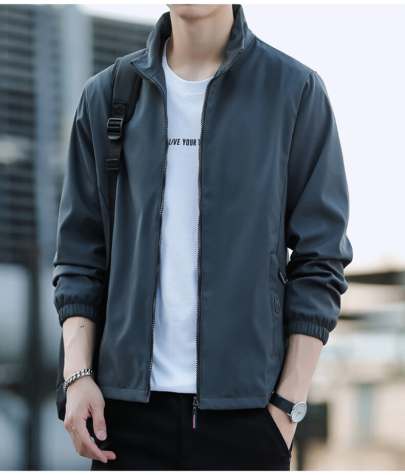 TUCANO [Windproof And Structured] Jacket for Men, Summer Business Loose Casual Sports Daily Trendy Solid Color Jacket, Black, Size M 14