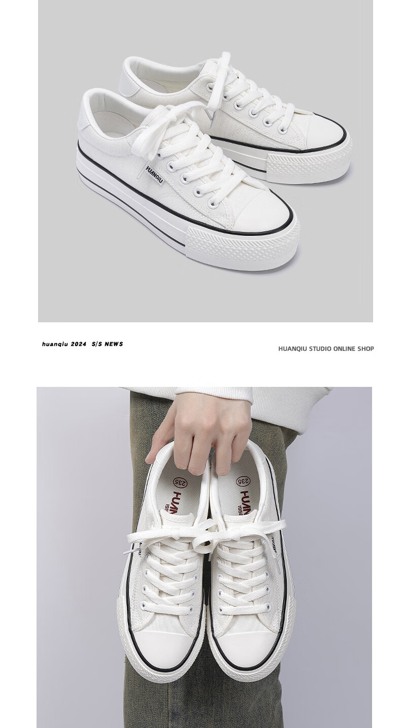 Global Platform Canvas Shoes Women's 2026 New Summer Height Increasing Casual Sneakers Popular White Lightweight Shoes 8