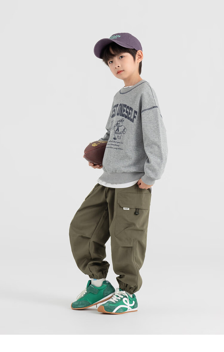 Duoduojia Boys' Casual Sports Sweatshirt, Spring And Autumn 2026 Style, Loose-Fitting Top, Comfortable Autumn Wear, Fashionable Children's Base Layer Pullover 21