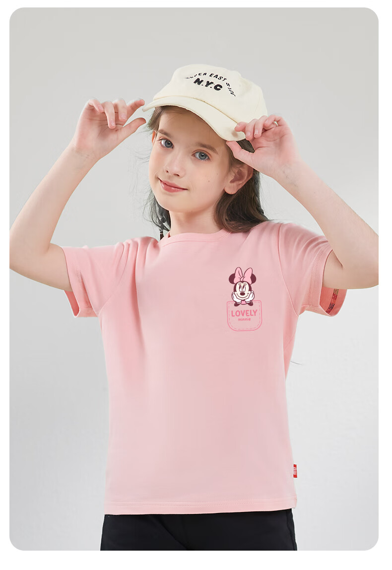 Disney Kids Sportswear 2026 Summer New Comfortable Cotton Girls Short Sleeve T-Shirt Loose Boys Summer Outfit 15