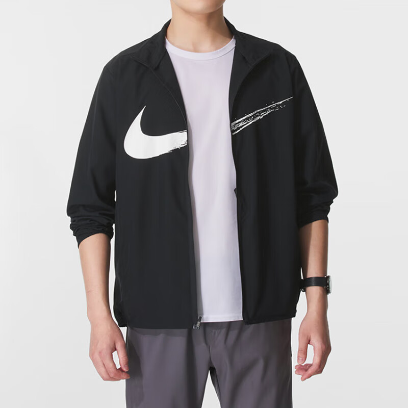 NIKE Men's Woven Jacket, Trendy And Fashionable, Comfortable And Versatile, HV0395-010 Black And White, Size M 1