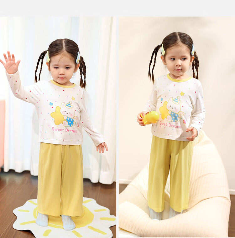 LUSON Xiao O Dad Baby Girl Long Sleeve Homewear Set 2025 Autumn Newborn Soft Silk Pajamas 11