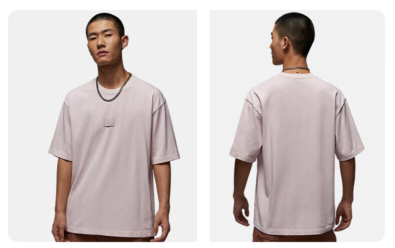 Jordan Men's Short-Sleeve T-Shirt, Pure Cotton Round Neck ESS, Versatile Patchwork Logo, HQ8939-068 Iron Gray L 4