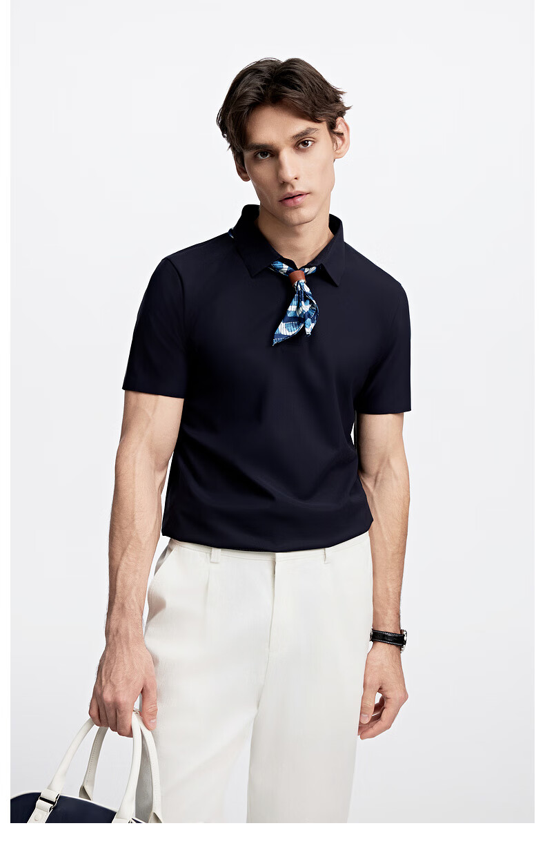 Biyinlefen [Ice Technology] Summer Men's Top, Casual Outdoor Versatile Skin-Friendly Business Commute Outfit, Short-Sleeve POLO Shirt 2