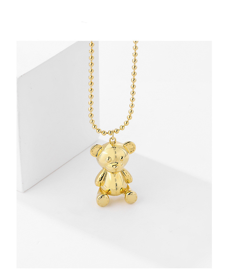 cnlv施华洛世奇锆石2022新款原创设计s925银可爱叠戴小熊项链女百搭