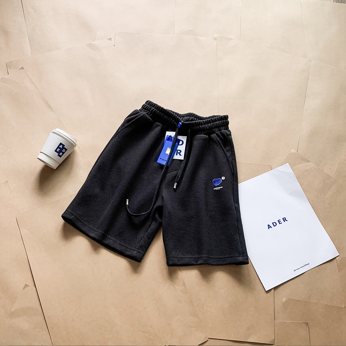 ader error短裤男夏季女潮流宽松色百搭休闲运动五分裤薄款裤子 灰色