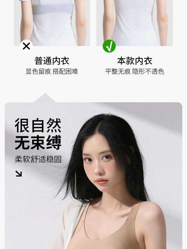 Невидимый бесшовный бюстгальтер Xiangmi для женщин, тонкий летний стиль, минимизирует большие груди, предотвращает боковые выступы и провисание, полный охват