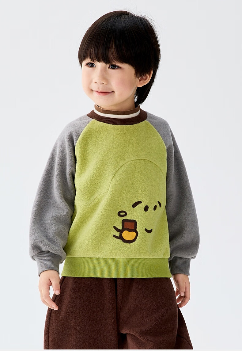 M.Latin Children's Sweatshirt, Winter 2025 New Style, Girls' Toddler Fleece Semi-Turtleneck, Contrasting Color Round Neck Sweatshirt 11