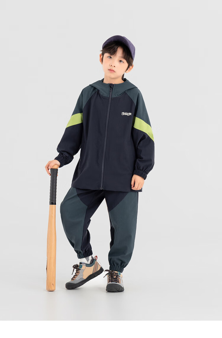 Duoduo Boys' Autumn Colorblock Fashion Outdoor Sports Trendy Jacket and Pants Set for Older Kids 8
