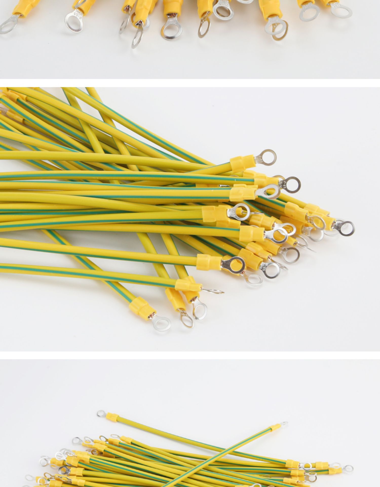 黄绿双色接地线bvr2.5/4/6平方接地跨接线机房电柜连接线/孔6mm 2.