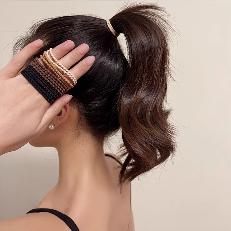 Dongyiyanxuan Fashion Black Hair Ties for Women, High Elasticity Durable Hair Bands, Stylish Rubber Bands for Ponytails And Hair Updos 2