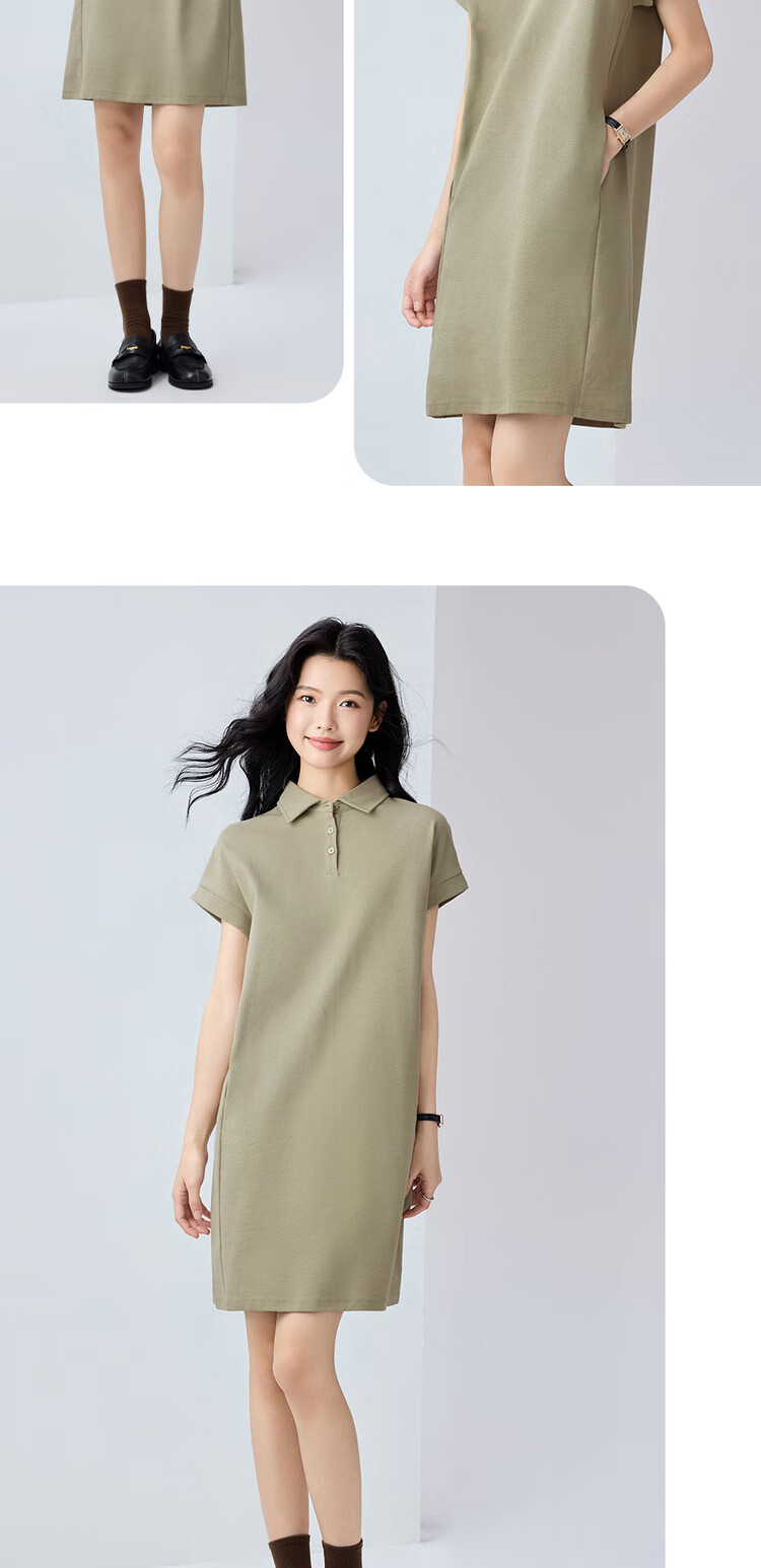 Giordano Summer 2026 High-Tech Cooling Break-Bone Shoulder Short-Sleeve Lapel Polo Dress 13465317 15
