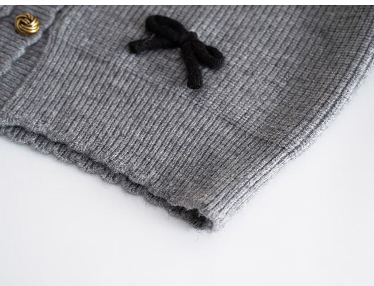 TonLion 2025 Autumn Round Neck Bow Design Cardigan, Gentle Style, Sweet And Versatile, Korean-Inspired Knit Sweater 11